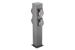 Garden post LARGO, IP54, 4*Schucko sockets, max. 3500W, post 360 mm, graphite