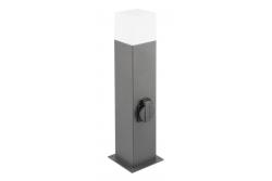 Garden luminaire LARGO, E27, max. 15 W, IP44, SCHUKO socket max. 2500 W, post 500 mm, graphite