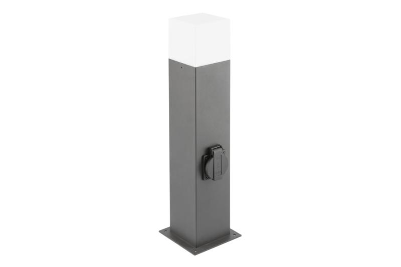 Tuinlamp LARGO, E27, max. 15 W, IP44, SCHUKO stopcontact max. 2500 W, paal 500 mm, grafiet