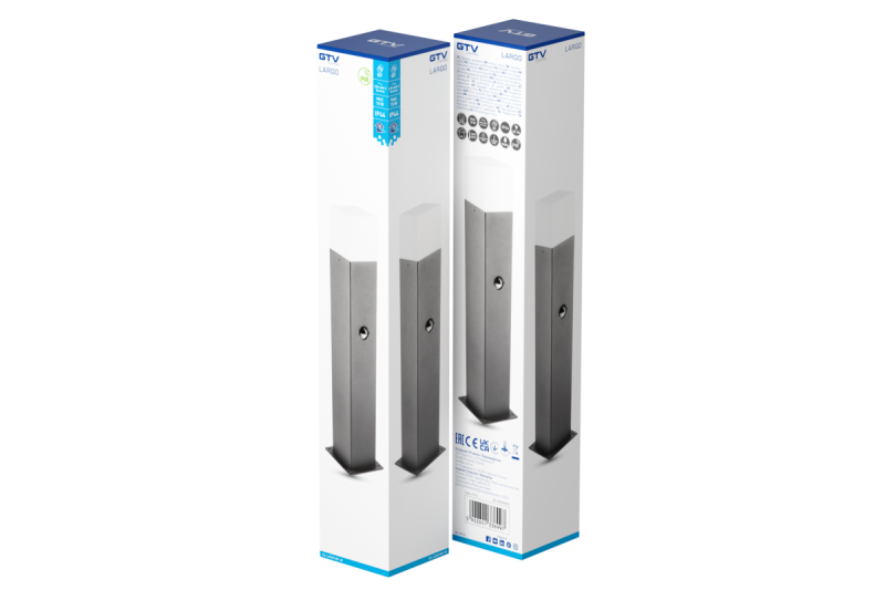 Tuinlantaarn LARGO met bewegingssensor, E27, max. 15 W, IP44, paal 500 mm, grafiet