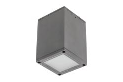 Ceiling luminaire LENTO, aluminum, IP54, max. 35 W, square, graphite