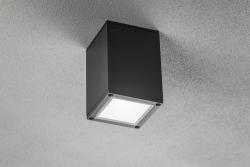 Ceiling luminaire LENTO, aluminum, IP54, max. 35 W, square, graphite