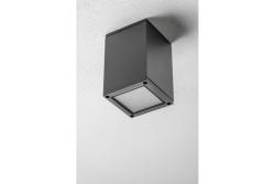 Ceiling luminaire LENTO, aluminum, IP54, max. 35 W, square, graphite