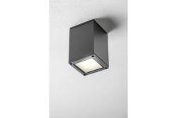 Ceiling luminaire LENTO, aluminum, IP54, max. 35 W, square, graphite