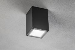Ceiling luminaire LENTO, aluminum, IP54, max. 35 W, square, graphite