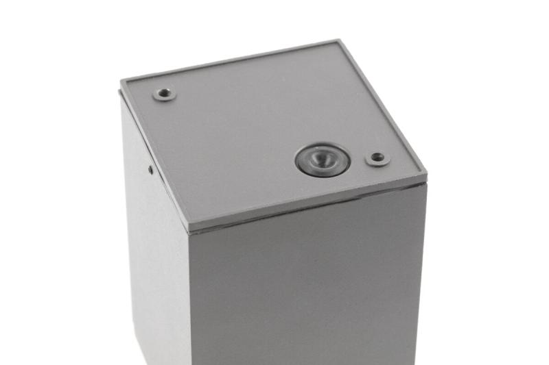 Plafondarmatuur LENTO, aluminium, IP54, max. 35 W, vierkant, grafiet