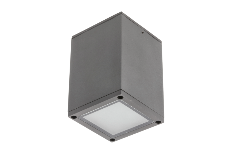 Plafondarmatuur LENTO, aluminium, IP54, max. 35 W, vierkant, grafiet