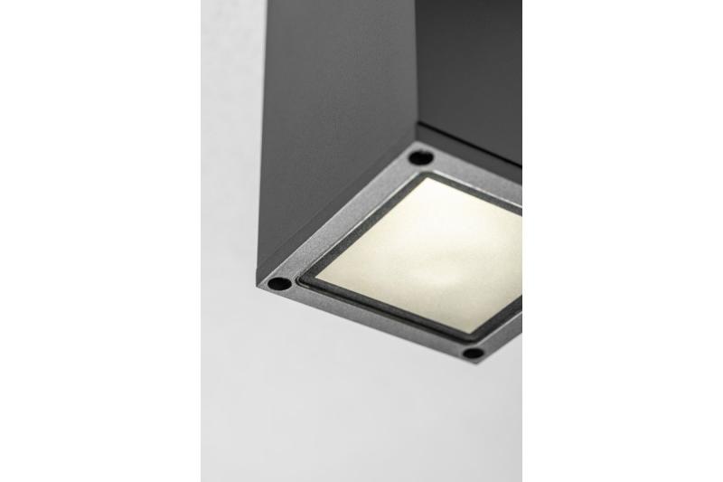 Plafondarmatuur LENTO, aluminium, IP54, max. 35 W, vierkant, grafiet