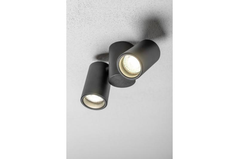 Plafondlamp LUPO, IP20, max. 50 W, 2*GU10, rond, zwart