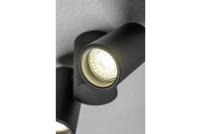 Plafondlamp LUPO, IP20, max. 50 W, 2*GU10, rond, zwart