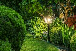 Garden luminaire MARINA, E27, IP54, max. 20 W, post 570 mm, black