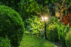 Garden luminaire MARINA, E27, IP54, max. 20 W, post 570 mm, black
