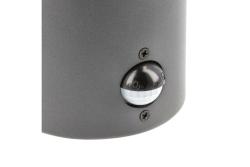 Facade luminaire MEDIO with motion sensor, E27, max. 15 W, IP54, graphite