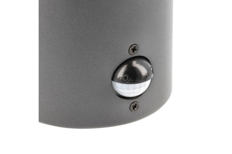 Gevelverlichting MEDIO met bewegingssensor, E27, max. 15 W, IP54, grafiet
