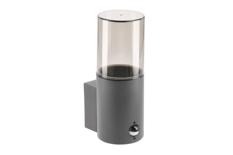 Gevelverlichting MEDIO met bewegingssensor, E27, max. 15 W, IP54, grafiet