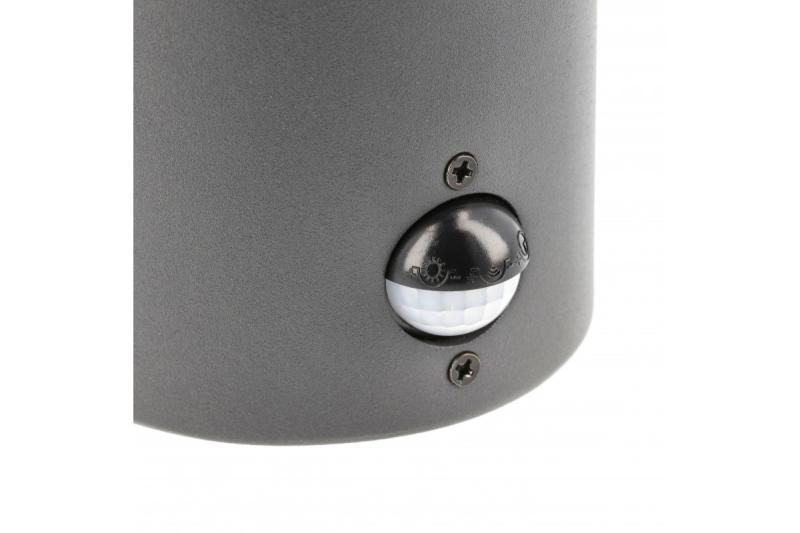 Gevelverlichting MEDIO met bewegingssensor, E27, max. 15 W, IP54, grafiet