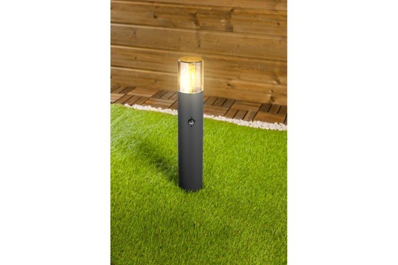 Tuinlamp MEDIO met bewegingssensor, E27, max. 15 W, IP54, paal 500 mm, grafiet