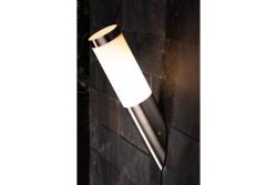 Facade luminaire MILAN, E27, max. 40 W, IP54, tilted, stainless steel