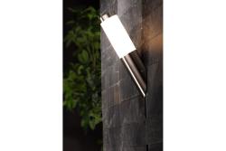 Facade luminaire MILAN, E27, max. 40 W, IP54, tilted, stainless steel