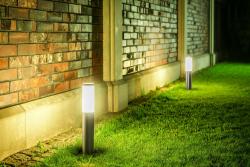 Garden luminaire MILAN, E27, max. 40 W, IP44, post 450 mm, stainless steel