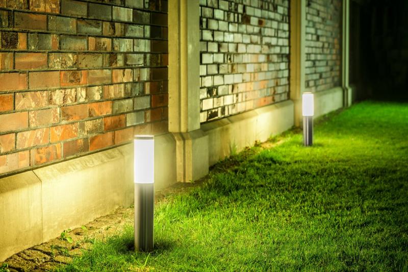 Tuinverlichting MILAN, E27, max. 40 W, IP44, paal 450 mm, roestvrij staal