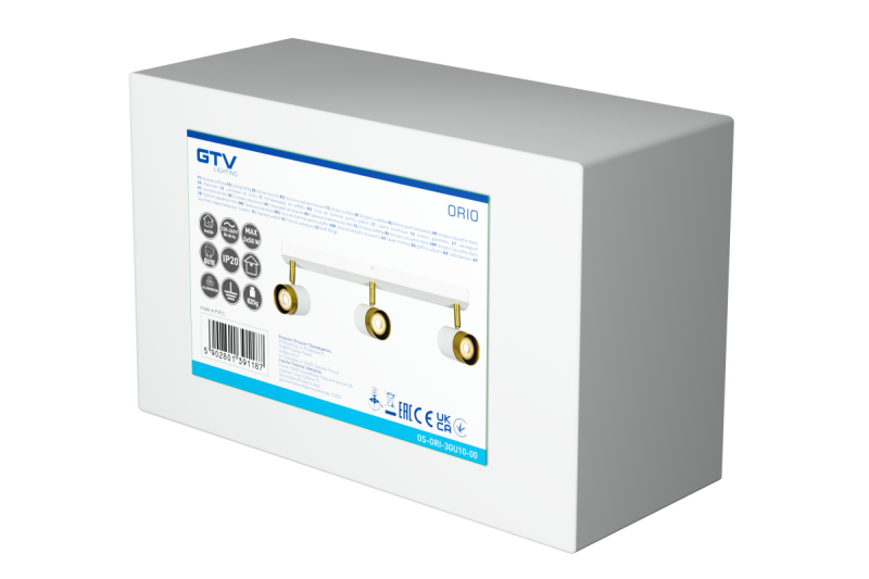 Plafondlamp ORIO, IP20, max. 50 W, 3*GU10, rond, wit