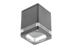 Ceiling luminaire RIVEN, aluminum, IP54, max. 35 W, square, graphite
