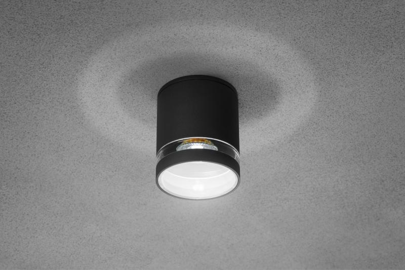 Plafondlamp RIVEN, aluminium, IP54, max. 35 W, rond, grafiet
