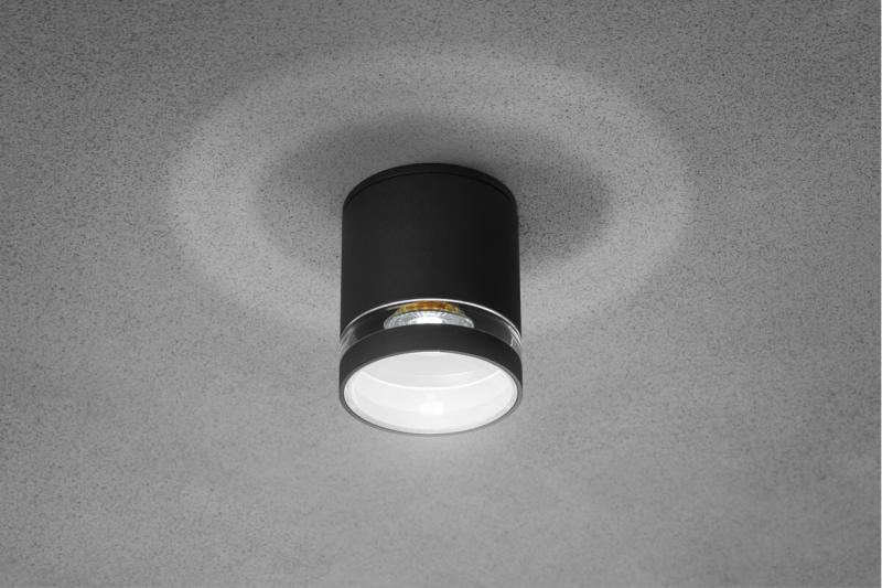 Plafondlamp RIVEN, aluminium, IP54, max. 35 W, rond, grafiet