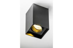 Ceiling luminaire housing RESTO, max. 10 W (LED ONLY), 80x80x125 mm, IP20, PC, black