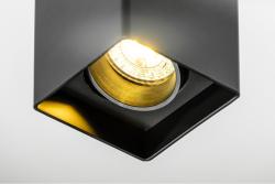Ceiling luminaire housing RESTO, max. 10 W (LED ONLY), 80x80x125 mm, IP20, PC, black
