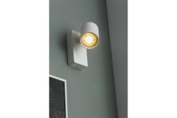 Wall fixture  SANTO, aluminium, IP20, max. 20W, single, round, white