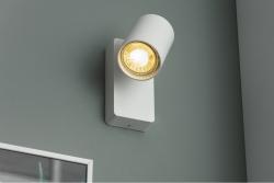 Wall fixture  SANTO, aluminium, IP20, max. 20W, single, round, white