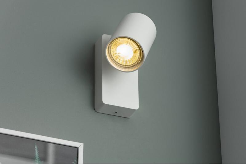 Wandbevestiging SANTO, aluminium, IP20, max. 20W, enkel, rond, wit