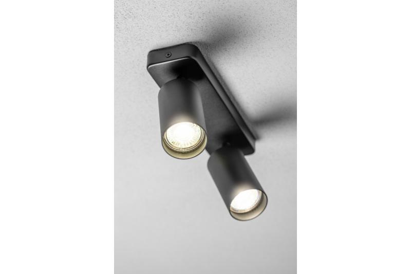 Wandlamp SANTO BIS, GU10, max. 2*20 W, IP20, dubbel, zwart