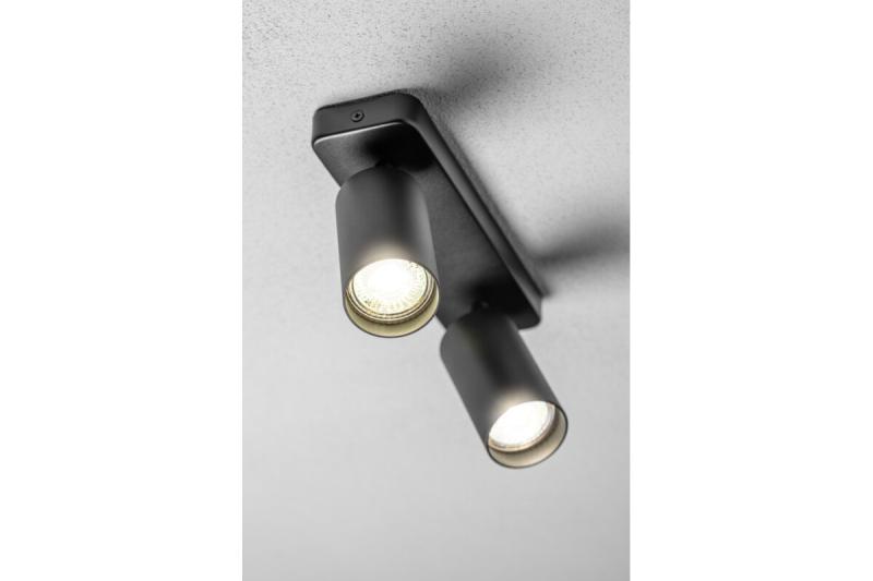 Wandlamp SANTO BIS, GU10, max. 2*20 W, IP20, dubbel, zwart