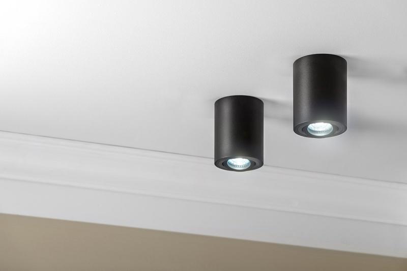 Plafondverlichtingsbehuizing SENSA, Ø85x115 mm, IP20, max. 50 W, zwart