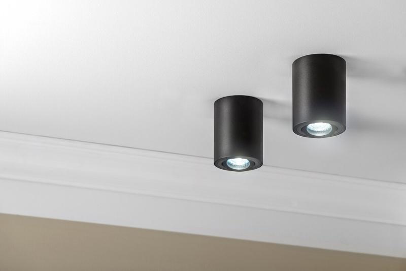 Plafondverlichtingsbehuizing SENSA, Ø85x115 mm, IP20, max. 50 W, zwart