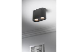 Ceiling luminaire SENSO DUO, GU10, 83x165x110 mm, IP20, max. 50 W, black