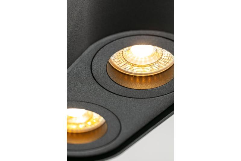 Plafondlamp SENSO DUO, GU10, 83x165x110 mm, IP20, max. 50 W, zwart