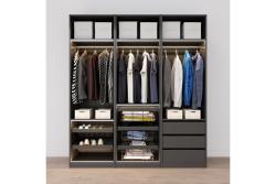 Metal drawer Elite for shoes 600 mm with soft closing, gray anthracite