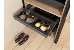 Metal drawer Elite for shoes 700 mm with soft closing, gray anthracite