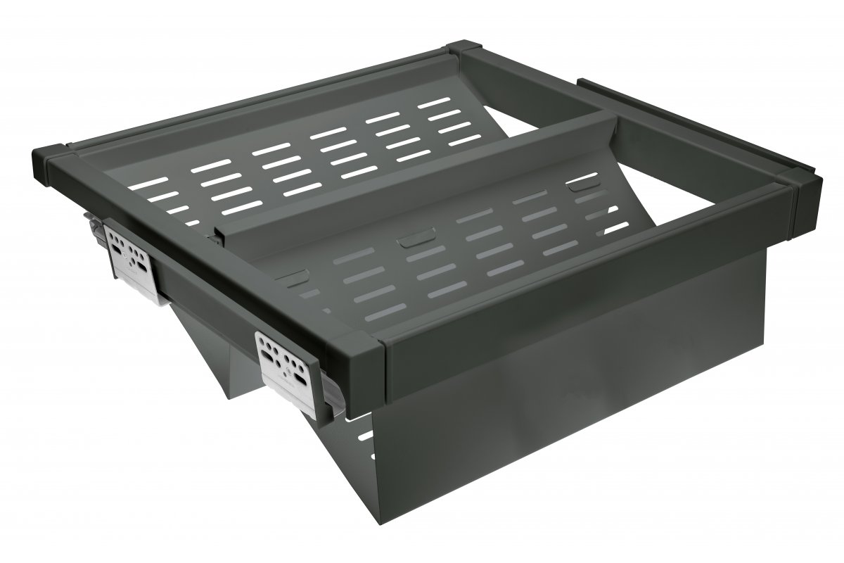 Tiroir métallique Elite pour chaussures, 900 mm, avec fermeture en douceur, gris anthracite 1208966332