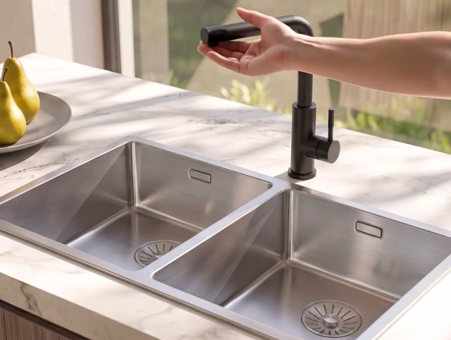 Pure.Sink Elite Steel Spark-S keukenkraan Matzwart met uittrekbare uitloop PS8041-10