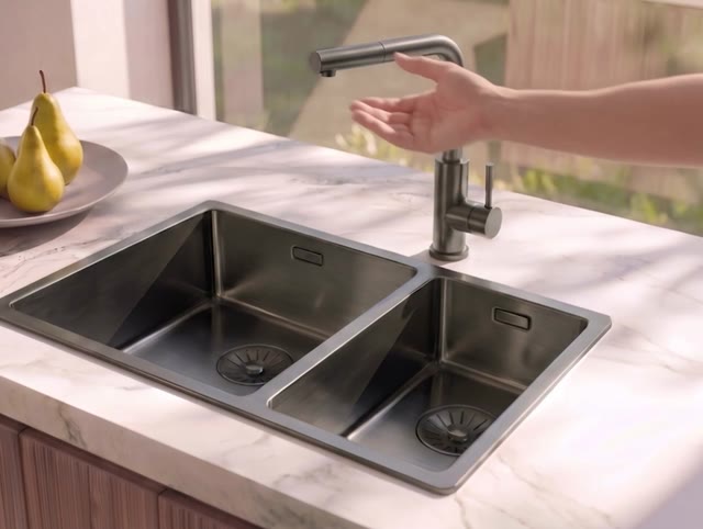 Pure.Sink Elite Steel Spark-S keukenkraan PVD Gun metal met uittrekbare uitloop PS8041-61
