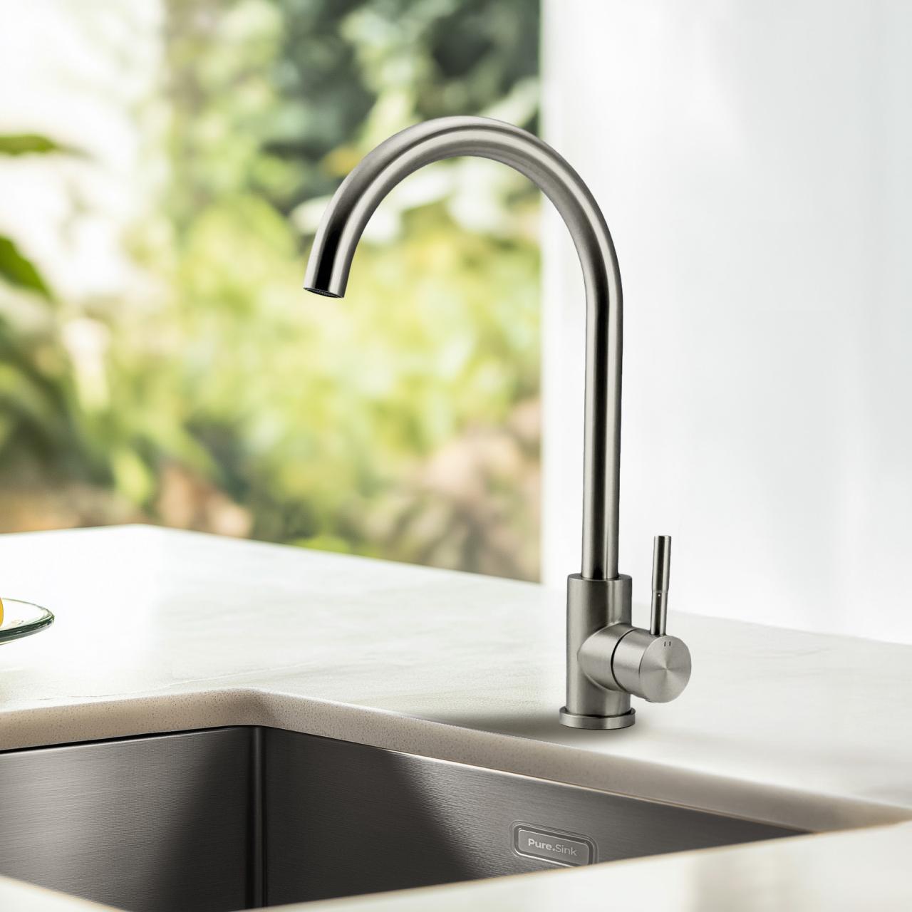 Robinet de cuisine Pure.Sink Elite Steel Stream en inox PS8044-02