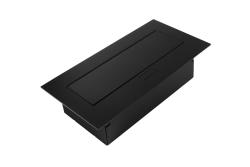 Furniture socket, 2xSHUKO, USB A+C, with cable, black