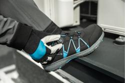STOR mechanical leather gloves (goatskin) black/blue 10
