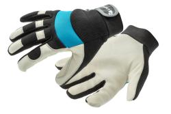 STOR mechanical leather gloves (goatskin) black/blue 11