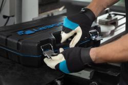STOR mechanical leather gloves (goatskin) black/blue 9